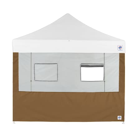 E-Z Up TAA Compliant Food Booth Sidewall with 2 Serving Windows, 8' W x 8' H, Coyote Brown SW3FB8FXTMC2WCB